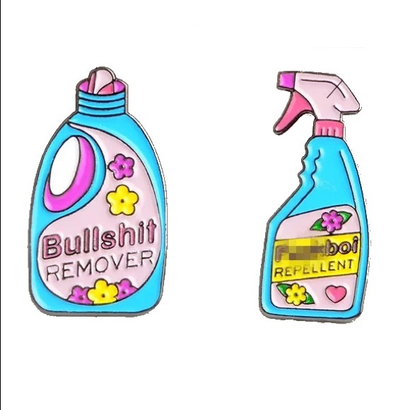 1 LEFT‼️ Bullshit Remover Enamel Pin Funny Posh Seller Girl Boss Badge Joke Gift - Picture 5 of 11